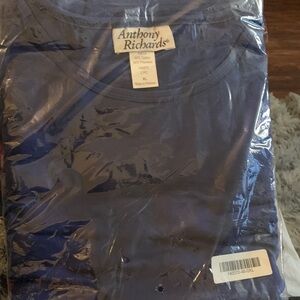 Anthony Richards Royal Blue top and plaid bottom pajamas set